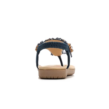 YAERNI Karšto pardavimo vasaros bateliai moters laisvalaikio paprastas, patogus naujas atvykti moterims Gėlių Romų sandalai etninės stiliaus atkurti batai