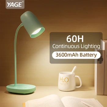 YAGE Stalo Lempos 3600mAh Įkrovimo Baterija (akumuliatorius Akių Apsauga 3 Režimas Apšvietimo Ryškumas USB Mokymosi Lentelė Naktį Šviesos Studija