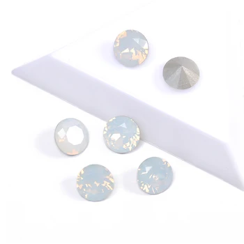 YANRUO 1357 White Opal Puikus Supjaustyti Siuvimo Akmenys Pointback Masės Kristalų Amatų Opal Cirkonio Diamond Įvorė Suknelė