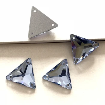YANRUO 3270 Visų Dydžių Light Sapphire Trikampis Siuvimo Stiklo Kristalų Butas Atgal Siūti kalnų krištolas Masės Dėl Suknelės