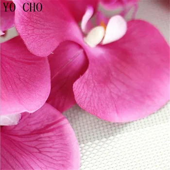 YO CHO Drugelių orchidėja, Dirbtinės Gėlės, Vestuvių Dekoravimas Šilko Netikrą Eustoma Fleurs Kalėdų 5 Spalvų Augalai Namuose Plantas