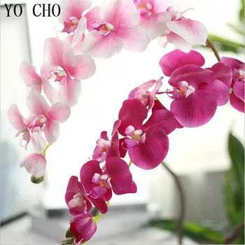 YO CHO Drugelių orchidėja, Dirbtinės Gėlės, Vestuvių Dekoravimas Šilko Netikrą Eustoma Fleurs Kalėdų 5 Spalvų Augalai Namuose Plantas