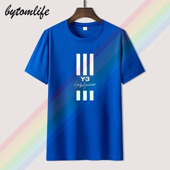 Yohji Yamamoto 3y Tris baras Marškinėliai Vyrams Limitied Edition Vyrų Juoda Brand T-shirt Medvilnės Tees Nuostabi trumpomis Rankovėmis Viršūnes