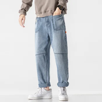 YOYOO naujų rudens vyrų drabužių medvilnės vyrų džinsai negabaritinių streetwear baggy jeans atsitiktinis palaidų jean vyrų krovinių kelnės vyrams vyras