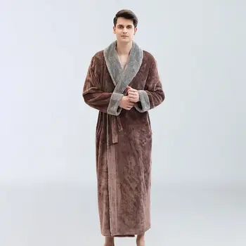Yukata vyrų rudens ir žiemos flanelė mėgėjams pižamą vyrų storio chalatai namų pižama 2019