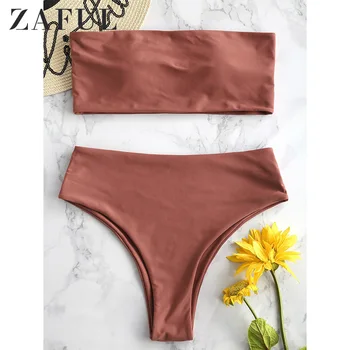 ZAFUL Boho Stiliaus Lapų Atspaudai Vasaros Moterų Bikini Nustatyti Stebėjimo Kamšalu Atsitiktinis Maudymosi Kostiumą Moterų Paplūdimio Bikini 2019 Mujer