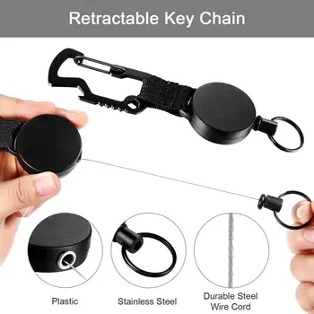 Zayex naują Daugiafunkcį Ištraukiama Key Chain Ženklelis Turėtojas Plieno Kabelis su Key chain Butelio Atidarytuvas už Mens