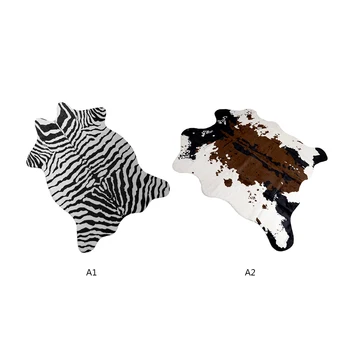 Zebra/Karvės, Ožkos Spausdinti karvės odos Kilimo Gyvūnų Odos Natūralios Formos Kilimai Aksomo Imitacija Odos Kilimai Hpme Dekoro Kilimėliai 140*160cm