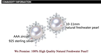 ZHBORUINI Mados Auskarai Aukštos Kokybės Natūralių Gėlavandenių Perlų Snaigės 925 Sterling Silver Pearl Papuošalai Moterims