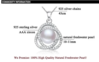 ZHBORUINI Mados Perlų Vėrinį 3 Spalvų Aukštos Kokybės Natūralių Perlų Pakabukas 925 Sterling Silver Pearl Papuošalai Moterims, Dovana
