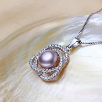 ZHBORUINI Mados Perlų Vėrinį 3 Spalvų Aukštos Kokybės Natūralių Perlų Pakabukas 925 Sterling Silver Pearl Papuošalai Moterims, Dovana