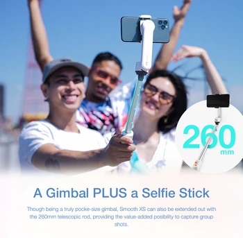 ZHIYUN europos sąjungos Oficialusis SKLANDŽIAI XS Selfie Stick Gimbal Palo Telefono for Smartphones 