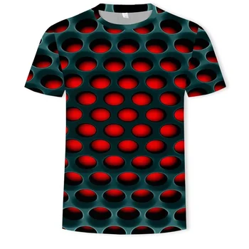 ZOGAA Vasaros T-shirt Mens Geometrinis 3D trimatis Modelis, Skaitmeninis Spausdinimas T-shirt Vyrai trumpomis Rankovėmis Slim Fit Viršūnes Tees