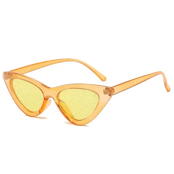Zonnebril dames 2020 Blizgučiai Tonuoti Lęšio Akiniai nuo saulės moterims Klasikiniai akiniai skaidrūs Cat-Eye Rėmo Hipių Blizgančių Moterų Atspalvių