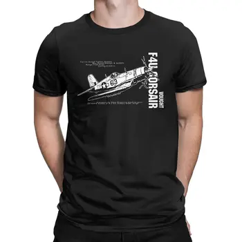 Įdomus F4U Naikintuvas Bombonešis T-Shirt Vyrams Apvalios Kaklo Medvilnės Marškinėliai Orlaivių JAV Karinių Trumpas Rankovės Tees didelio Dydžio Drabužius