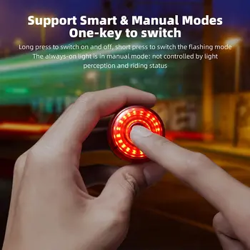Įkrovimo Dviračių Smart Auto Stabdžių Šviesos Jutimo IPx6 Vandeniui LED Įkrovimo Dviračių užpakalinis žibintas, Dviračio Galinis Žibintas Priedai