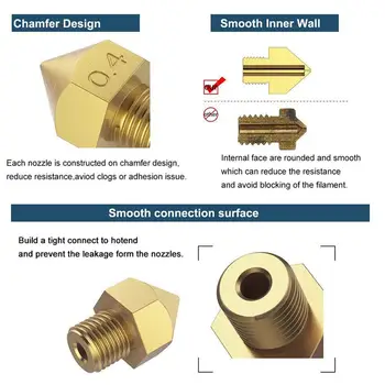 Įrankių Rinkinys Aukso Ekstruderiu Antgaliai Aukštos Kokybės Žalvario 3D Spausdintuvą, Antgaliai, MK8 Makerbot Reprap Prusa I3 Įrankių Priedai