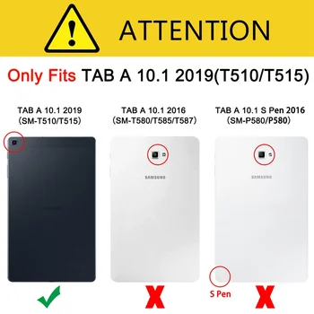 Įspausti Drugelis PU Odos Atveju Samsung Tab 10.1 2019 SM-T510 SM-T515 T510 T515 uždenkite Kortelės Lizdas Tablet atveju+filmas+rašiklis