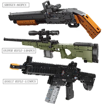 Šautuvas suderinama su Lepined įrangos pardavimas, biuro įrangos Ginklai SWAT Karinis Ginklas Modelio Rinkinys Statyba Blokai, Plytos, Žaislai vaikams, Dovanos