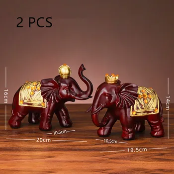 Šeimos dramblių Statulėlės, dervos Tailande dramblys statula biuro kambarį rankų darbo namų dekoracijas, mielas Gyvūnų ornamentais