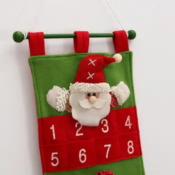 Šepečiu Vilnos Kalėdų 24 Dieną Kabinti Advento Raudona Ir Balta Santa Claus Kalendoriaus Dizainas Kalėdos Atgalinės Atskaitos Papuošalai