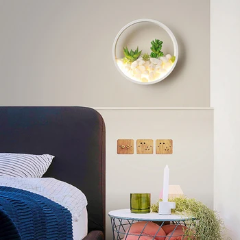 Šiaurės augalų sienos žibintai Kūrybos lovos, miegamojo lempa vestuvių kambarys laiptai kambarį paprastas moderni praėjimo sienos lempos
