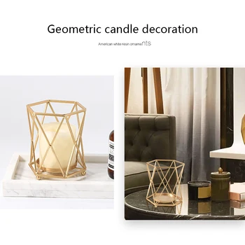 Šiaurės Stiliaus Kaustytomis Geležies Geometrinis Žvakių Laikikliai Namų Puošybai Metalo turėtojas Amatų žvakidė candelabros