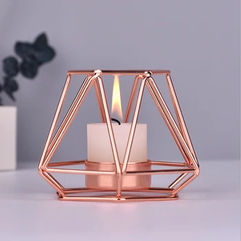 Šiaurės Stiliaus Kaustytomis Geležies Geometrinis Žvakių Laikikliai Namų Puošybai Metalo turėtojas Amatų žvakidė candelabros
