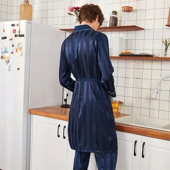 Šilko Vyrams Pavasarį ir Vasarą, Ilgos Rankovės, Ilgos Kelnės Homewear Nustatyti pižama vyrų vyrų sleepwear pižama mens pižama