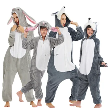 Šiltos Žiemos Vienaragis Pižama Berniukams, Mergaitėms Kugurumi Panda Pižamos Moterims Onesies Unicornio Flanelė Dygsnio Katė Sleepwear Jumpsuits