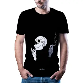 šilčiausias naujausius 3D animacija, kraštovaizdžio spausdinimo vyriški T-shirt drabužius trumpomis rankovėmis o-kaklo 3D mados vyriški T-shirt XXS 6XL