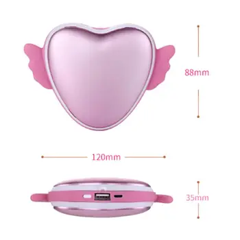 Širdies Formos Angelas Vertus Šilčiau Nešiojamas USB Įkrovimo Šildytuvas Mažas, Patogus Kišenėje