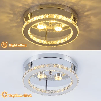 Šiuolaikinių LED Kristalų Liustra Apšvietimo Veidrodis Žiedai Lubų Lempa Gyvenamasis Kambarys, Virtuvė, Šviestuvų, Namų Dekoro Šviesos Šviestuvas