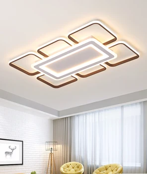 šiuolaikinių LED šviestuvai lubų gyvenimo kambario, miegamasis plafonnier led rudos aliuminio+akrilo šiuolaikinės liustra apšvietimo armatūra