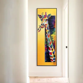 Šiuolaikinės Anotacija Spalvinga Žirafa Menas, Plakatų ir grafikos Drobės, Paveikslai, Sienos Menas Nuotraukas Kambarį Dekoro (be Rėmelio)