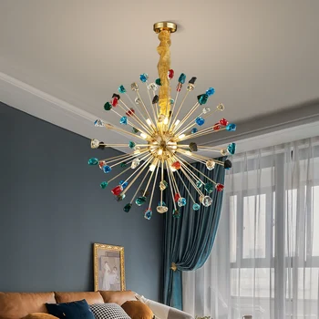 Šiuolaikinės crystal šviesos liustra už kambarį prabangių namų dekoro led kristalų (lcd lempos valgomasis auksas kabinti apšvietimo šviestuvas