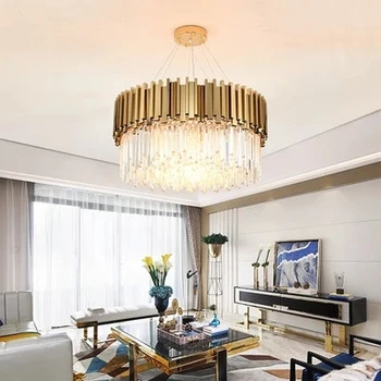 Šiuolaikinės krištolo sietynas, apšvietimas į kambarį prabangus sidabro kristalų (lcd) lempa valgomasis namų dekoro šviesos šviestuvas