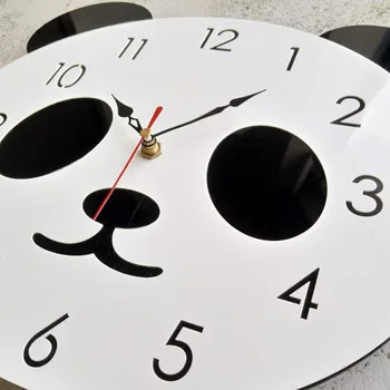 Šiuolaikinės kūrybos animacinių filmų sieninis laikrodis akrilo laikrodis national Treasure Panda mielas minimalistinio namo sienos laikrodį, vaikų kambario dekoro