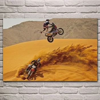 šokinėja smėlio, purvo dviračiai, sporto motociklų motokroso audinio plakatas kambarį namo sienos dekoratyvinis drobės, šilko meno spausdinti KL191