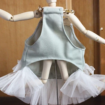 Šunelis Suknelė Retro Stiliaus Šifono Audinio Mažylis Drabužius Nėriniai Puošia Perlų Dirželis Suknelė Maži Šunys Čihuahua Pudelis Viršutinių Drabužių Siuvimas