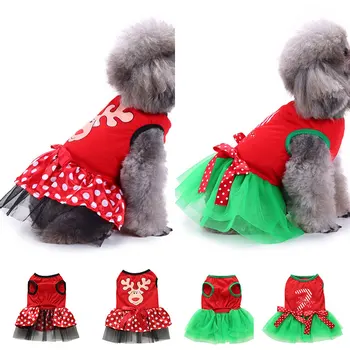 Šunų Apranga Žiemą Kalėdų Suknelė Maži Šunys Čihuahua Pug Prancūzų Buldogas Drabužių Šuniukas Šuo Sijonai