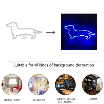Šuo LED Neon Požymiai Stalo Apdailos Naktį Žibintai, Lempos, Menas, Dekoras, Dekoratyvinis Namų Šalis, Vestuvių, Gimtadienio, Vaikai ar Mergina Kambarys