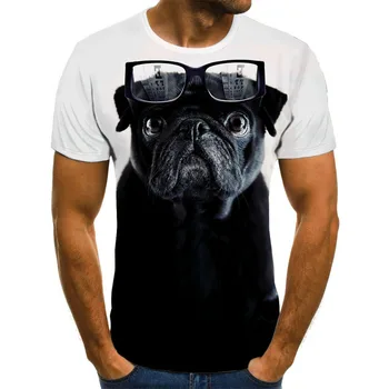Šuo modelio vyriški marškinėliai vyrams vasaros atsitiktinis 3DT-Marškinėliai įdomių vyrų viršūnių O-kaklo marškinėliai plius dydis streetwear