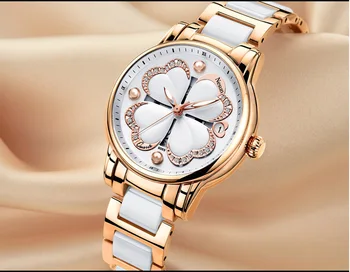 Šveicarija Nesun Moterų Laikrodžiai Prabangos Prekės Kvarco Žiūrėti Moterų Pearl Relogio Feminino Laikrodis Deimantų Laikrodžiai N9069-3