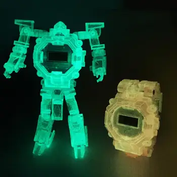 Šviesos Žiūrėti LED Spalvinga Žiburiai Vaikams Iki Riešo mecha robotas Animacinių filmų, Žiūrėti Linksmus Šviesos deformationt žaislas vaikams