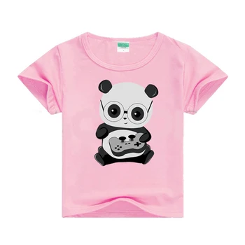 Žaidėjo Panda Bamblys Mergaitėms, Rausvos spalvos Marškinėliai 2020 Metų Vasaros Marškinėliai Berniukams Spausdinti Marškinėlius Viršuje Tees trumpomis Rankovėmis Mergaitei Marškinėlius Bamblys Kūdikių