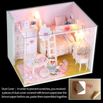 Žaislai Vaikams, 3D Miniatiūriniai Lėlių namelio Baldai Modelį, Medinės Lėlės Namas Miniatiūriniai 