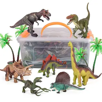 Žaislas dinozauras Paveikslas w/ Veiklos Žaisti Mat & Medžių Realus Dinozaurų Playset R7RB