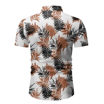 Žalia Havajų Paplūdimys Marškinėliai Vyrams 2020 Mados Lapų Spausdinimo Mens Atogrąžų 