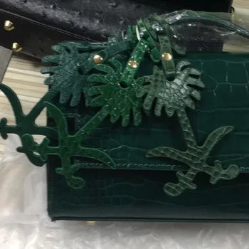 Žalia Stručių Palmių Moterų Maišelį Priedai Python Modelis Arabų Raidėmis Kabo Papuošalai Moterims, Krepšiai, Kuprinės